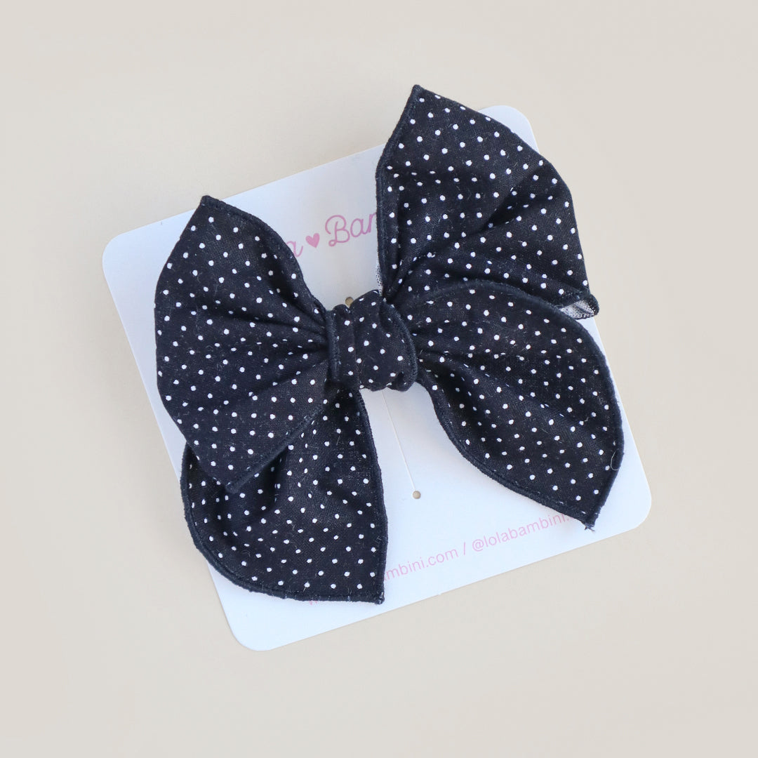 Black Polka fancy midi