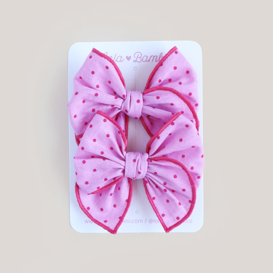 Pink Polka dupla fancy mini
