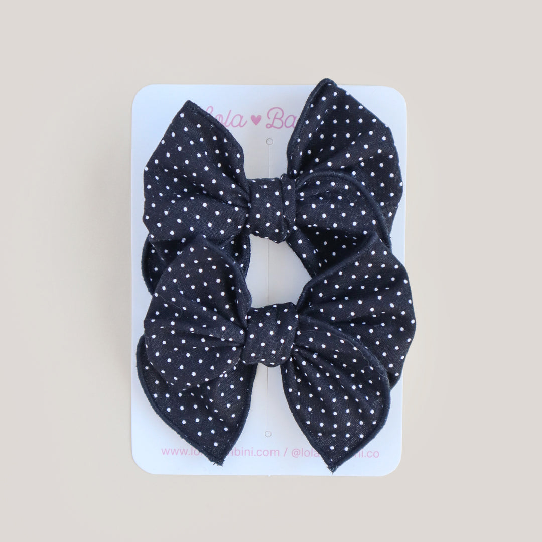 Black Polka dupla fancy mini